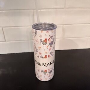 NEW Country Chicken Jane Marie Skinny 20 Oz Insulated Stainless Tumbler 8in tall